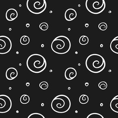 Vector trendy hand drawn black and white seamless pattern