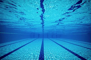 Foto auf Acrylglas Swimming pool from underwater © uwimages