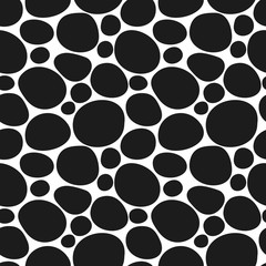 Vector hand drawn black and white seamless pattern. Doodle