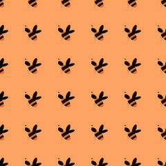 Honeybee seamless pattern