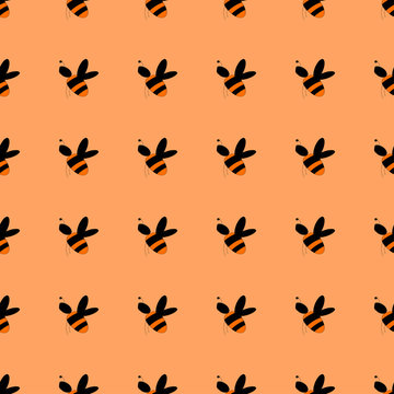 Honeybee seamless pattern