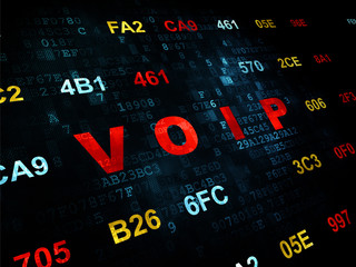 Web design concept: VOIP on Digital background