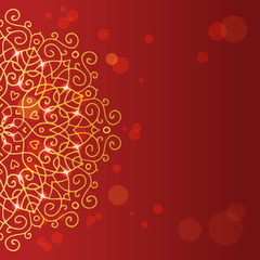 Abstract red background with mandala ornament