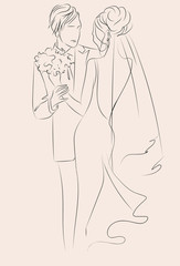 Wedding Day invitation with sweet couple