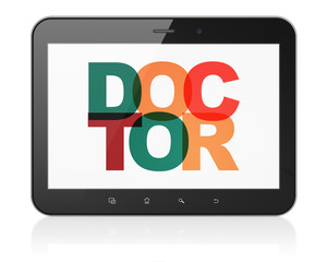 Medicine concept: Tablet Computer with Doctor on  display