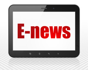 News concept: Tablet Pc Computer with E-news on display