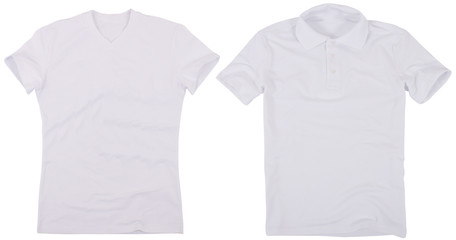 Set of male shirts. Isolated on white background.