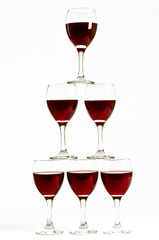 Piramid from red wine