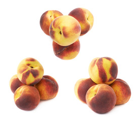 Pile of peach fruits isolated