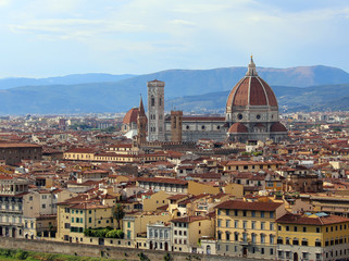 Fototapeta na wymiar FLORENCE in Italy with the great dome of the Cathedral