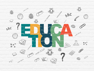 Learning concept: Education on wall background