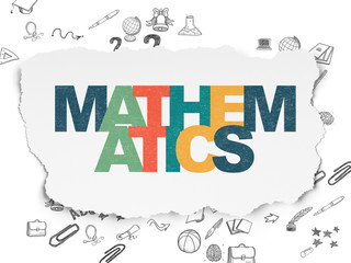 Fototapeta premium Studying concept: Mathematics on Torn Paper background
