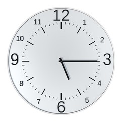 Klok 2d aanzicht - het is kwart over vijf