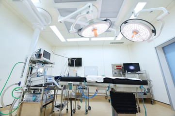 equipment and medical devices in modern operating room