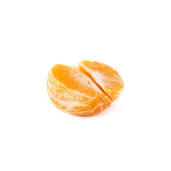 Half of fresh juicy tangerine fruit isolated over the white