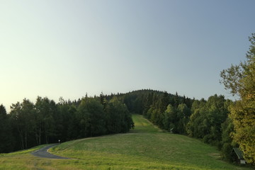A downhill course in high mountain.