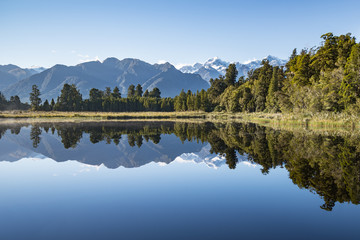 Reflections on Lake Matheson, South Island New Zealand