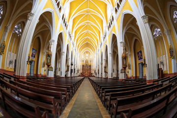Fototapeta premium Inside the Phu Nhai church in Nam Dinh, Vietnam. 