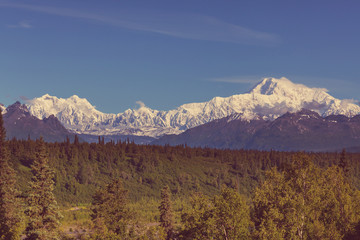 Fototapeta na wymiar Denali (McKinley)peak in Alaska