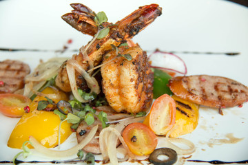  two Grill shrimp on studio setting