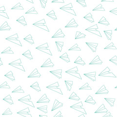 seamless vector pattern with white airplane paper - 90378085