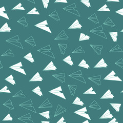 seamless vector pattern with airplane paper