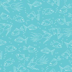 Obraz premium Fish seamless pattern. Vector illustration.