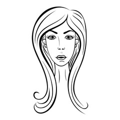 Girl face. Fashion illustration.