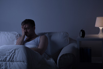 Wretched man suffering from depression