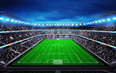 Plakat upper view on football stadium with fans in the stands