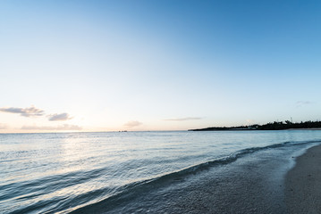 Sunset, sunlight, sea. Okinawa, Japan, Asia.
