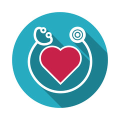 cardiology icon flat style