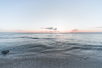 Fototapeta premium Sunset, sunlight, sea. Okinawa, Japan, Asia.