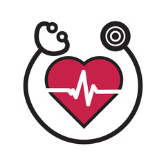 cardiology icon flat style