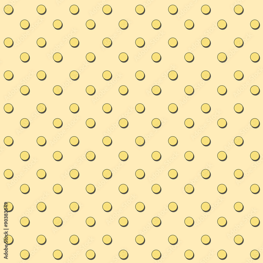 Poster seamless pattern with yellow circles and shadows