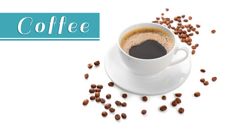Cup of coffee isolated on white