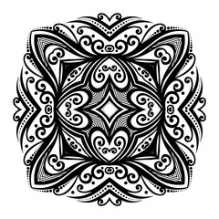 Vector Beautiful Deco Black Square