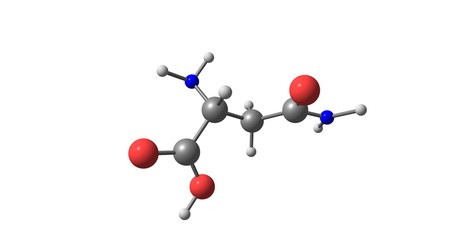 Asparagine molecule isolated on white