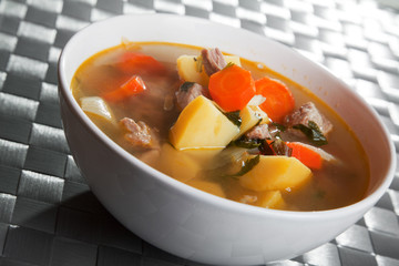 Veal soup with vegetables