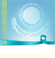 Fototapeta na wymiar kazakhstan ribbon flag on background