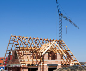 Dachstuhl - Einfamilienhaus - Baustelle