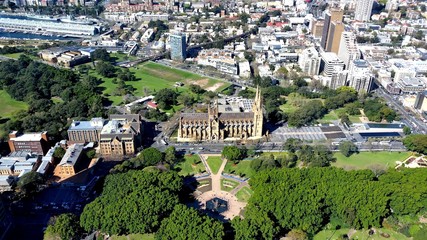 St Mary's Cathedral depuis la Sydney Tower, Sydney, Australia