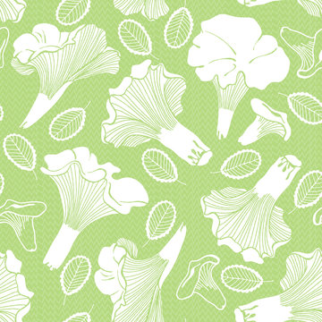 Seamless pattern with chanterelles.