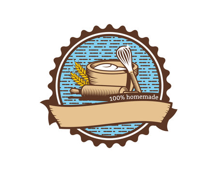 homemade cookies logo emblem vintage grains
