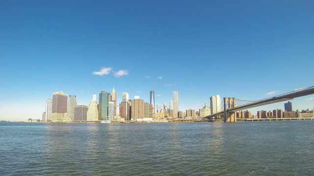 Time-lapse view of downtown Manhattan in New York
