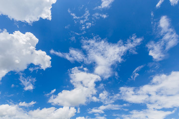 Naklejka na ściany i meble white clouds in the blue sky with space