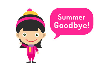 Vector cute cartoon girl