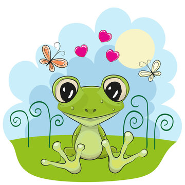Frog with flowers