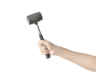 Hand holding a hammer