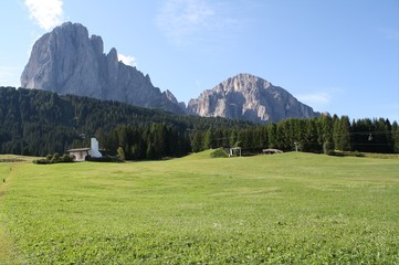 Il massiccio del Sassolungo visto da Monte Pana